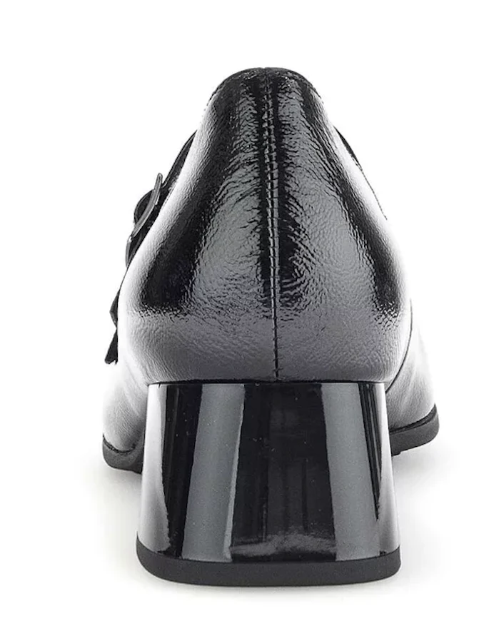 WOMEN'S GABOR 51.370.97 DOUBLE STRAP PUMP | BLACK PATENT - Image 6