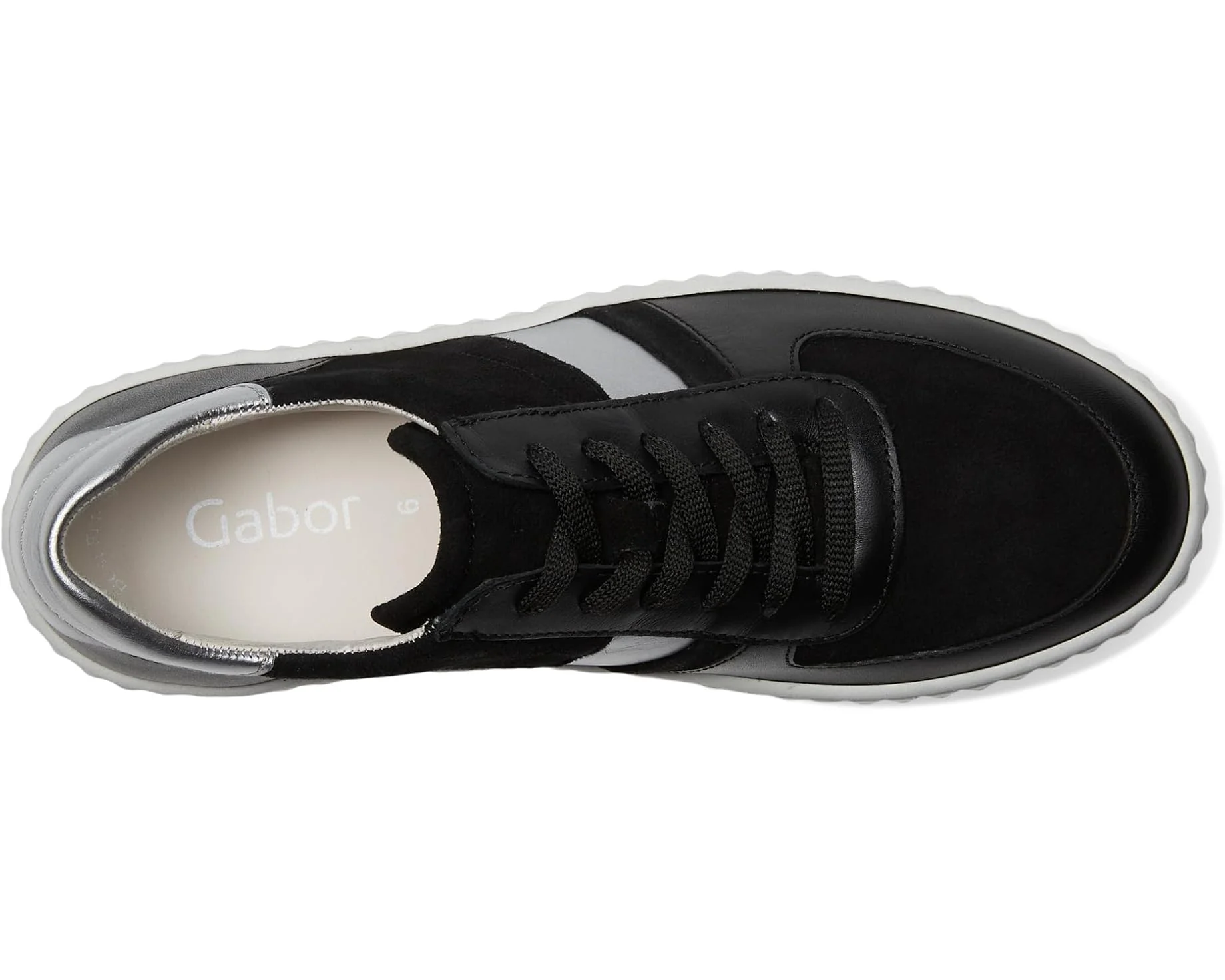 WOMEN'S GABOR 53.203.27 SNEAKER | BLACK / SILVER - Image 3