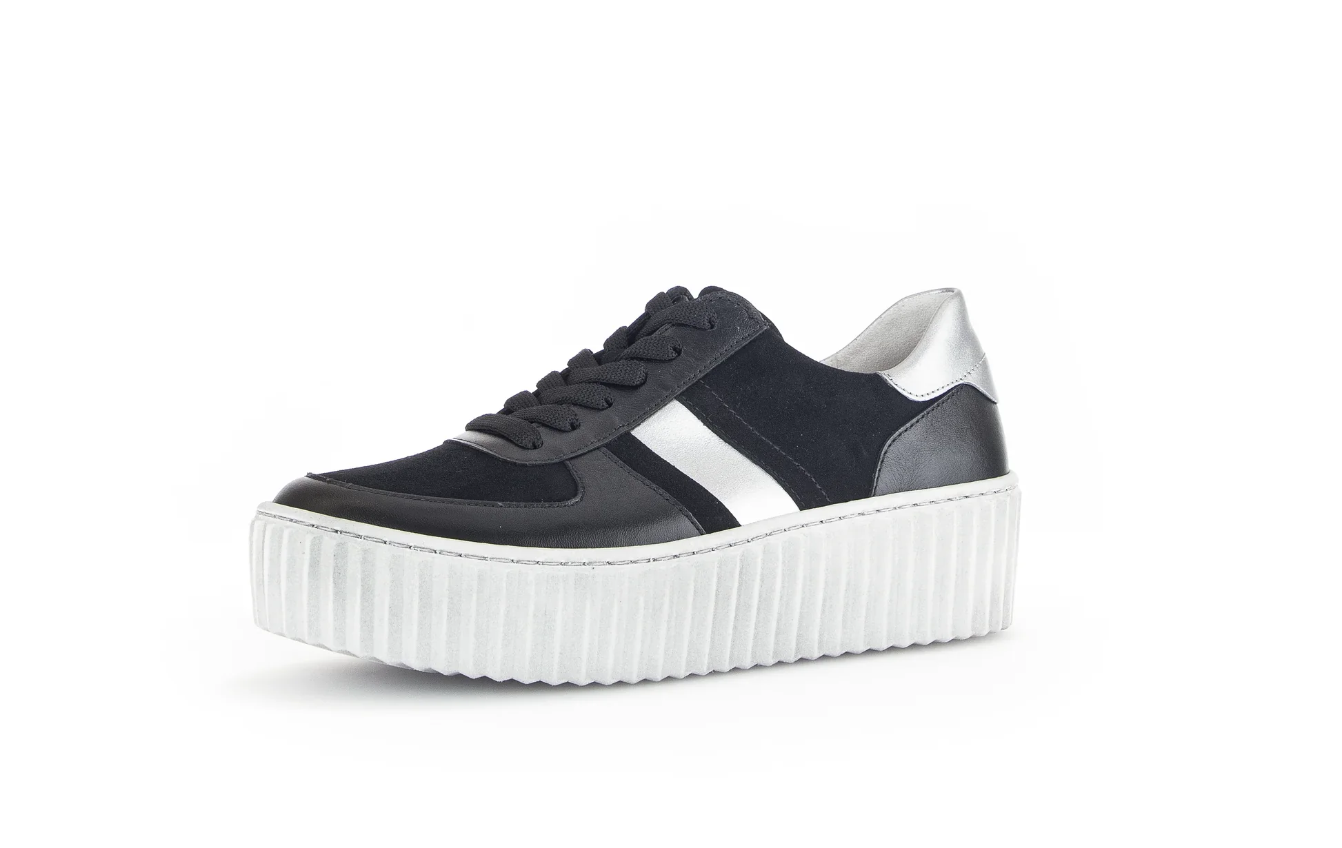 WOMEN'S GABOR 53.203.27 SNEAKER | BLACK / SILVER - Image 5