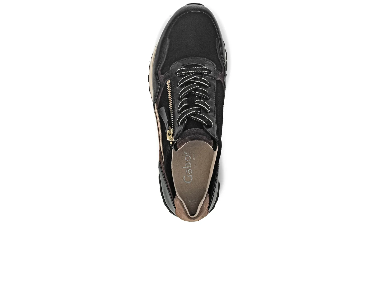 WOMEN'S GABOR 76.378.67 HOLLYWELL SNEAKER | BLACK WHISKY - Image 3