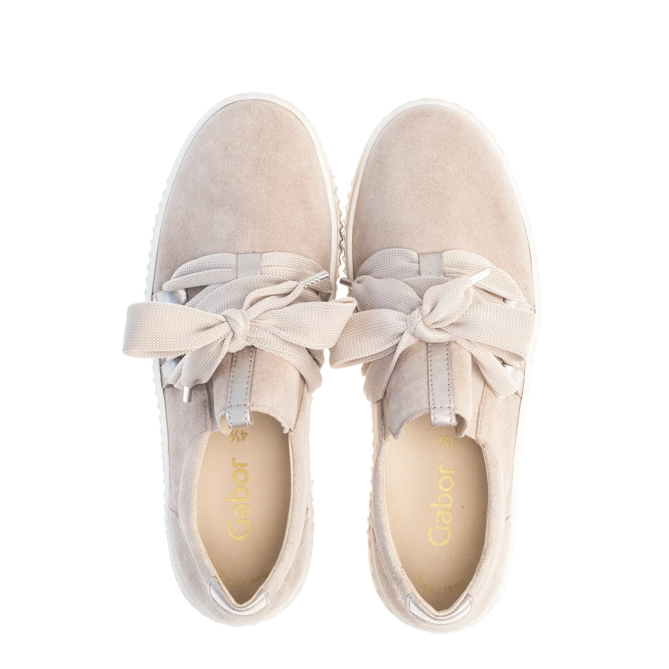 WOMEN'S GABOR 43.333.12 BOW TIE SNEAKER | BEIGE - Image 4