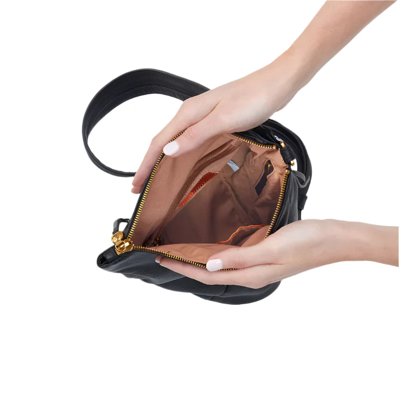 WOMEN'S HOBO SWAY SMALL SLING | BLACK PEBBLED LEATHER - Image 3