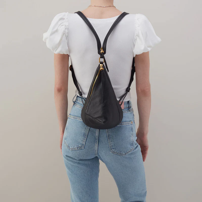 WOMEN'S HOBO SWAY SMALL SLING | BLACK PEBBLED LEATHER - Image 5