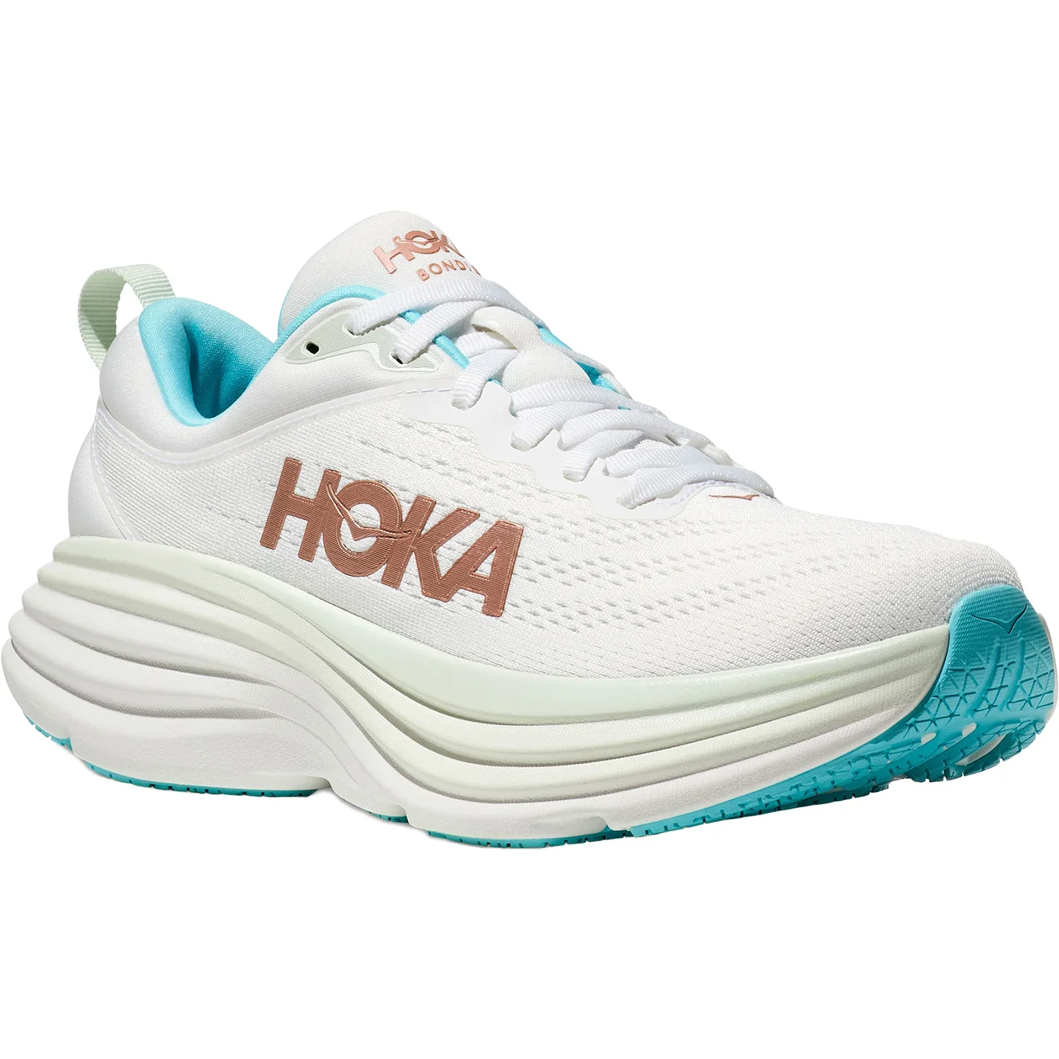 WOMEN'S HOKA BONDI 8 | FROST / ROSE GOLD - Image 3
