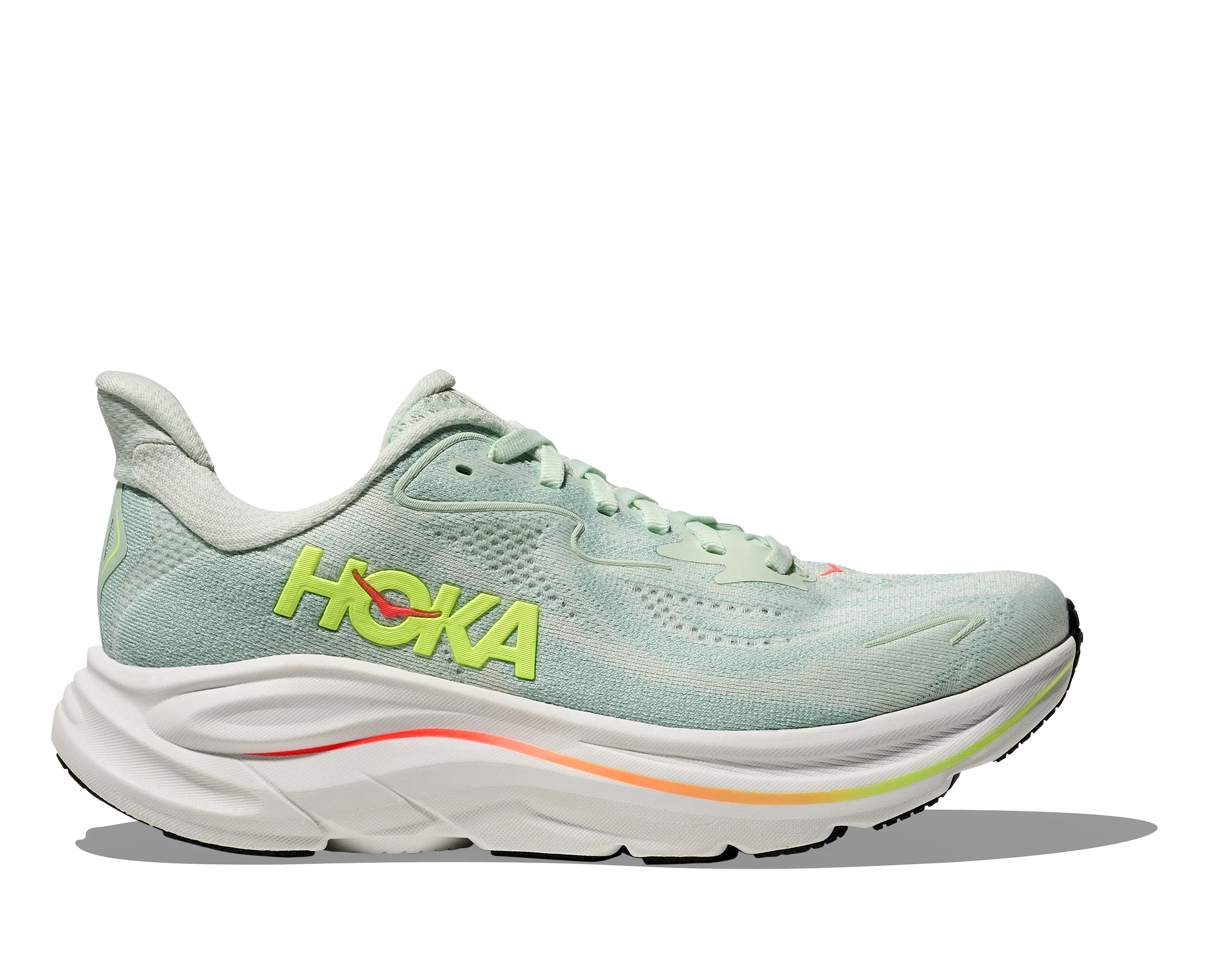 WOMEN'S HOKA CLIFTON 10 | SEA GLASS | NEON FLAME