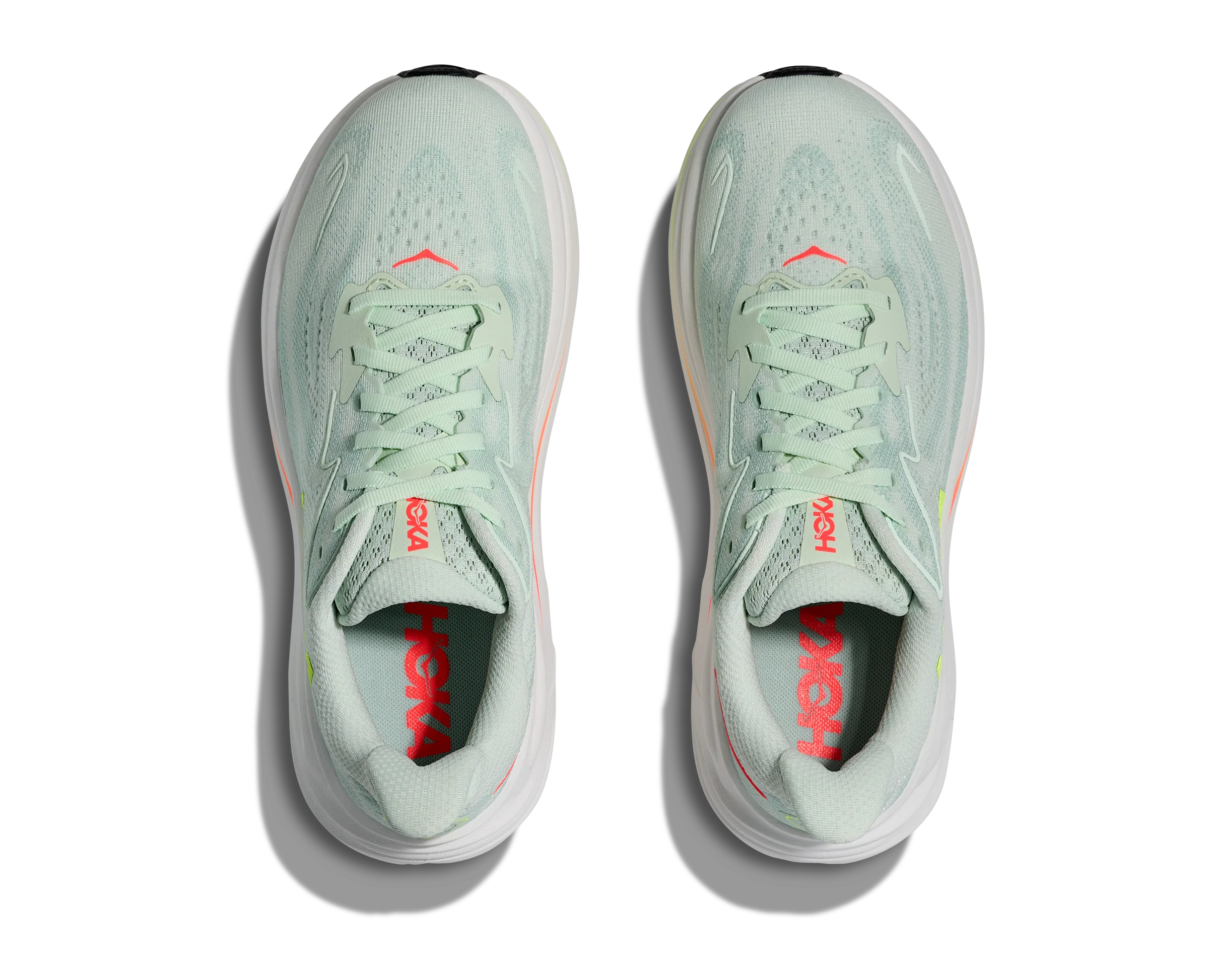 WOMEN'S HOKA CLIFTON 10 | SEA GLASS | NEON FLAME - Image 7