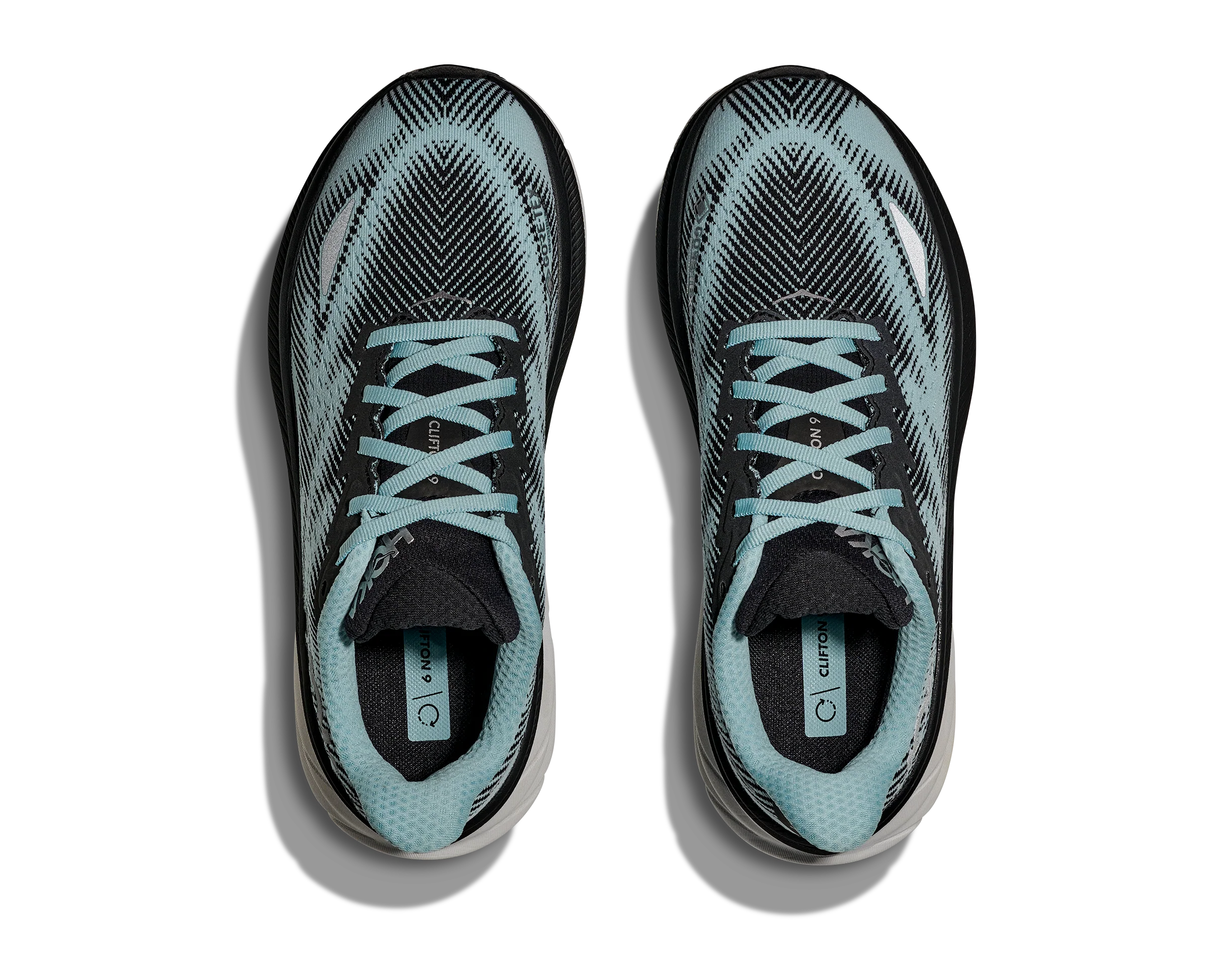 WOMEN'S HOKA CLIFTON 9 GTX | BLACK | RAINDROP - Image 8
