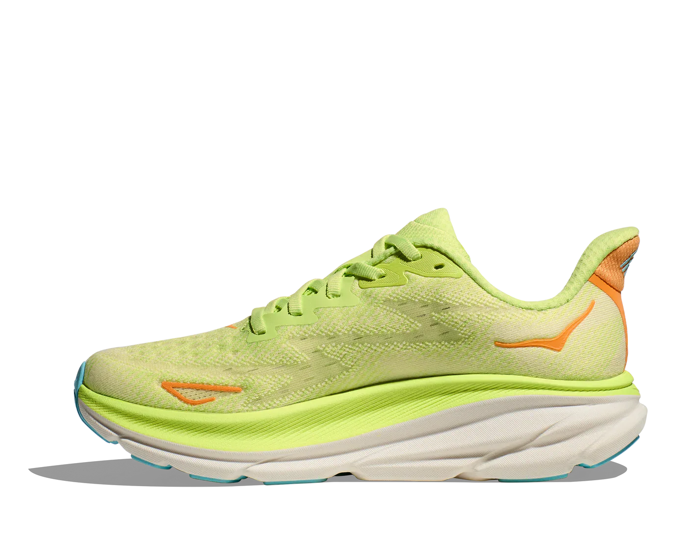 WOMEN'S HOKA CLIFTON 9 | LETTUCE / SOLAR FLARE - Image 5
