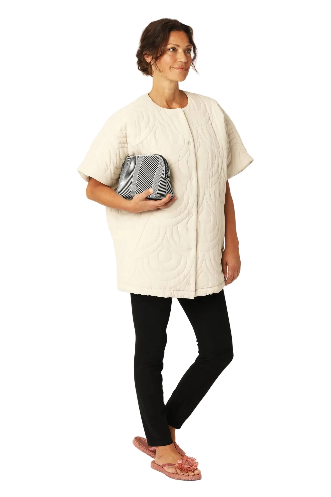 WOMEN'S ILSE JACOBSEN KNITTED MAKE UP BAG | MILK CREME BLACK - Image 5