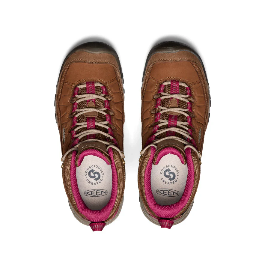 WOMEN'S KEEN TARGHEE IV MID WATERPROOF HIKING BOOT | BISON / BEAUJOLAIS - Image 3