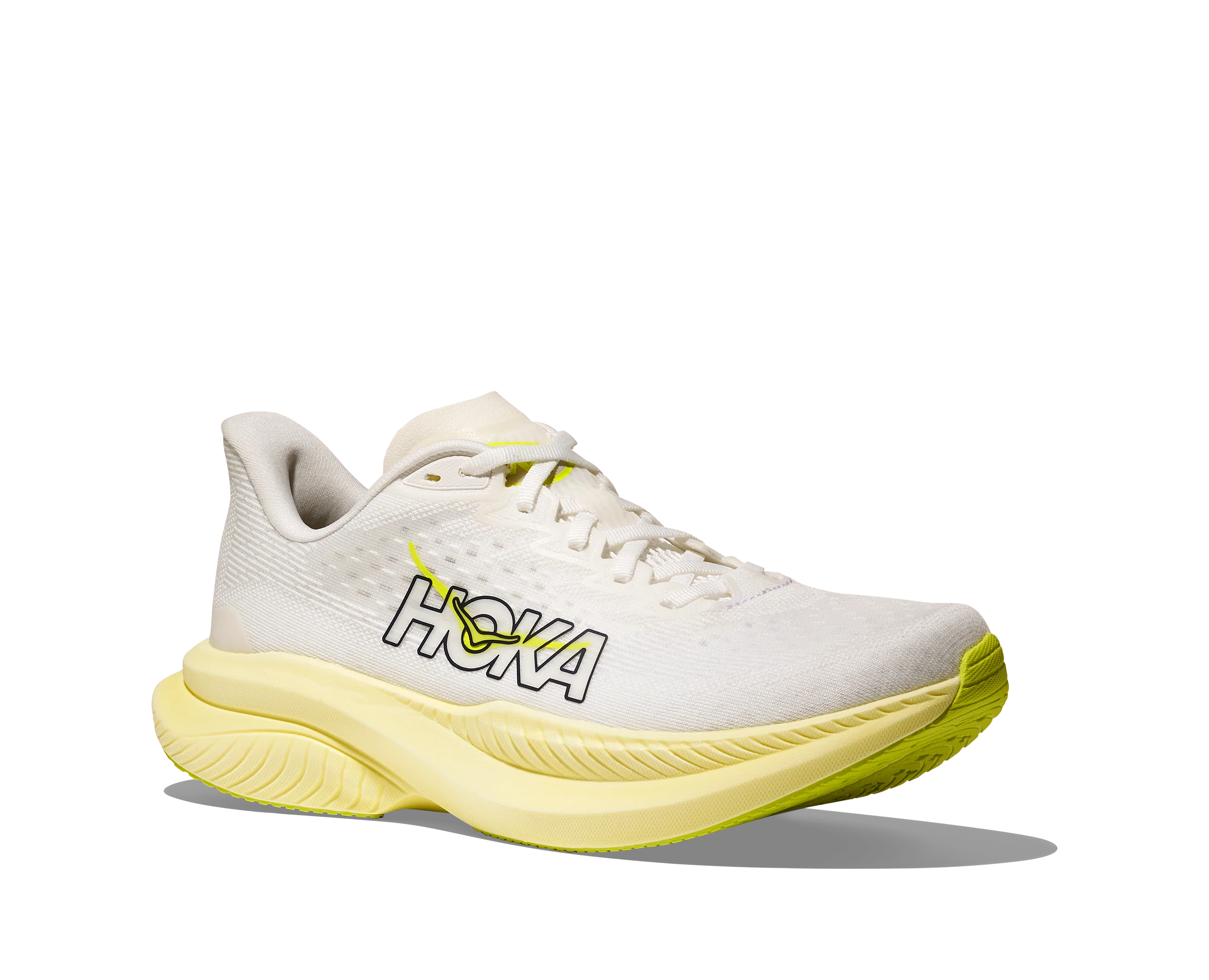 WOMEN'S HOKA MACH 6 | WHITE | NEON HOKA CITRUS - Image 3