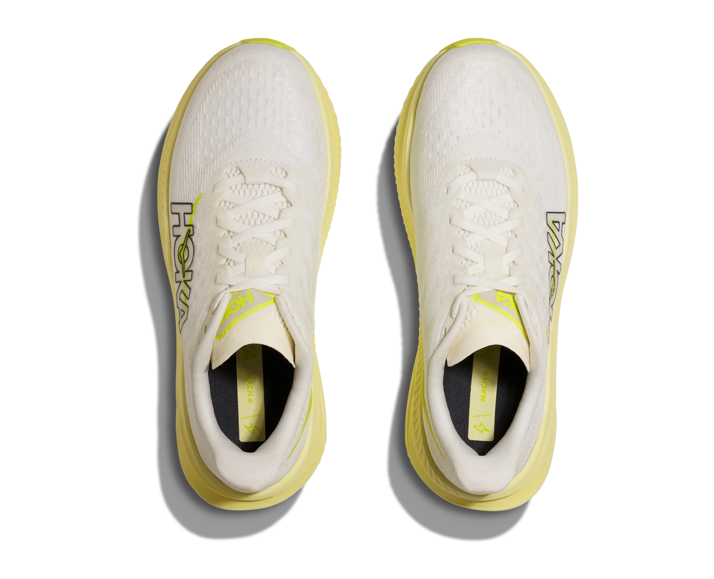 WOMEN'S HOKA MACH 6 | WHITE | NEON HOKA CITRUS - Image 6