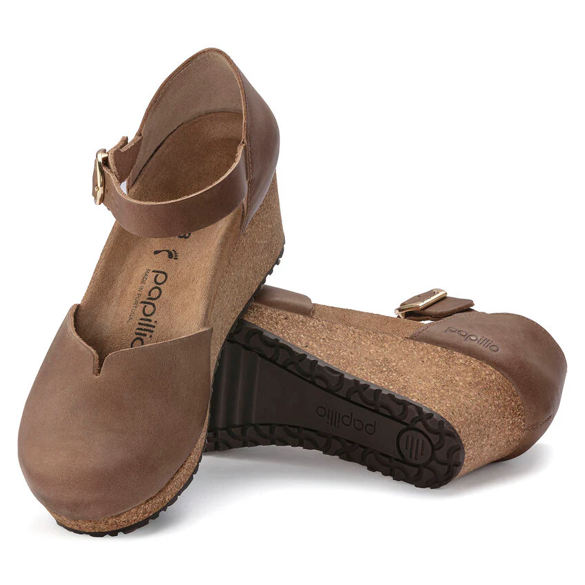 WOMEN'S PAPILLIO BY BIRKENSTOCK MARY WEDGE SANDAL | COGNAC OILED - Image 5