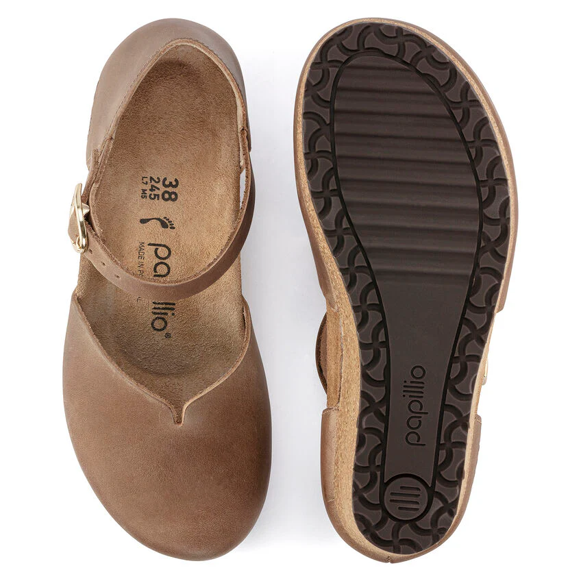 WOMEN'S PAPILLIO BY BIRKENSTOCK MARY WEDGE SANDAL | COGNAC OILED - Image 7