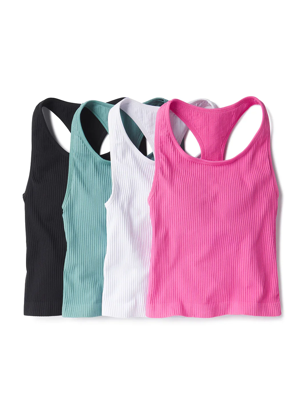 WOMEN'S PB5-STAR RIBBED RACER BACK TANK | BLACK - Image 5
