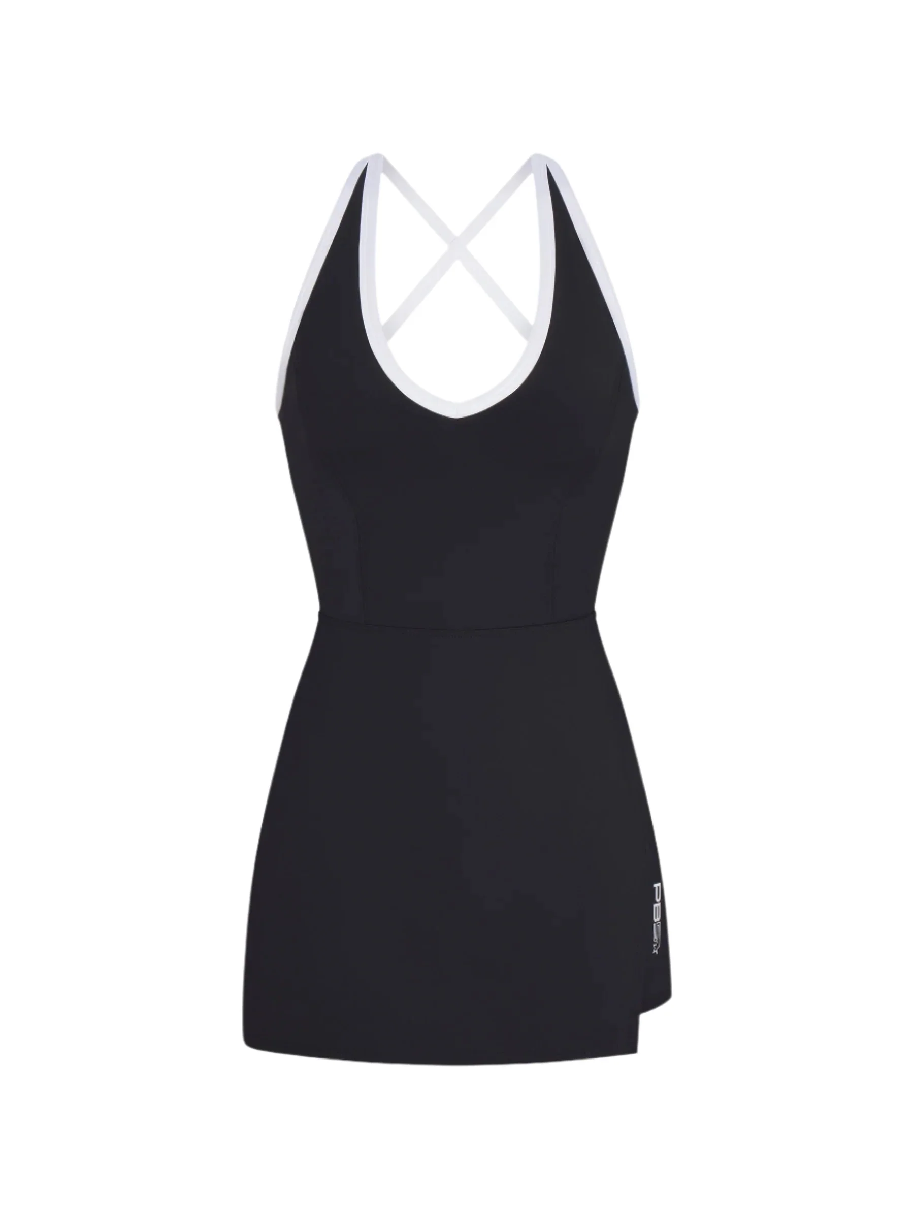 WOMEN'S PB5-STAR SIDE SPLIT COURT DRESS | BLACK / WHITE - Image 3