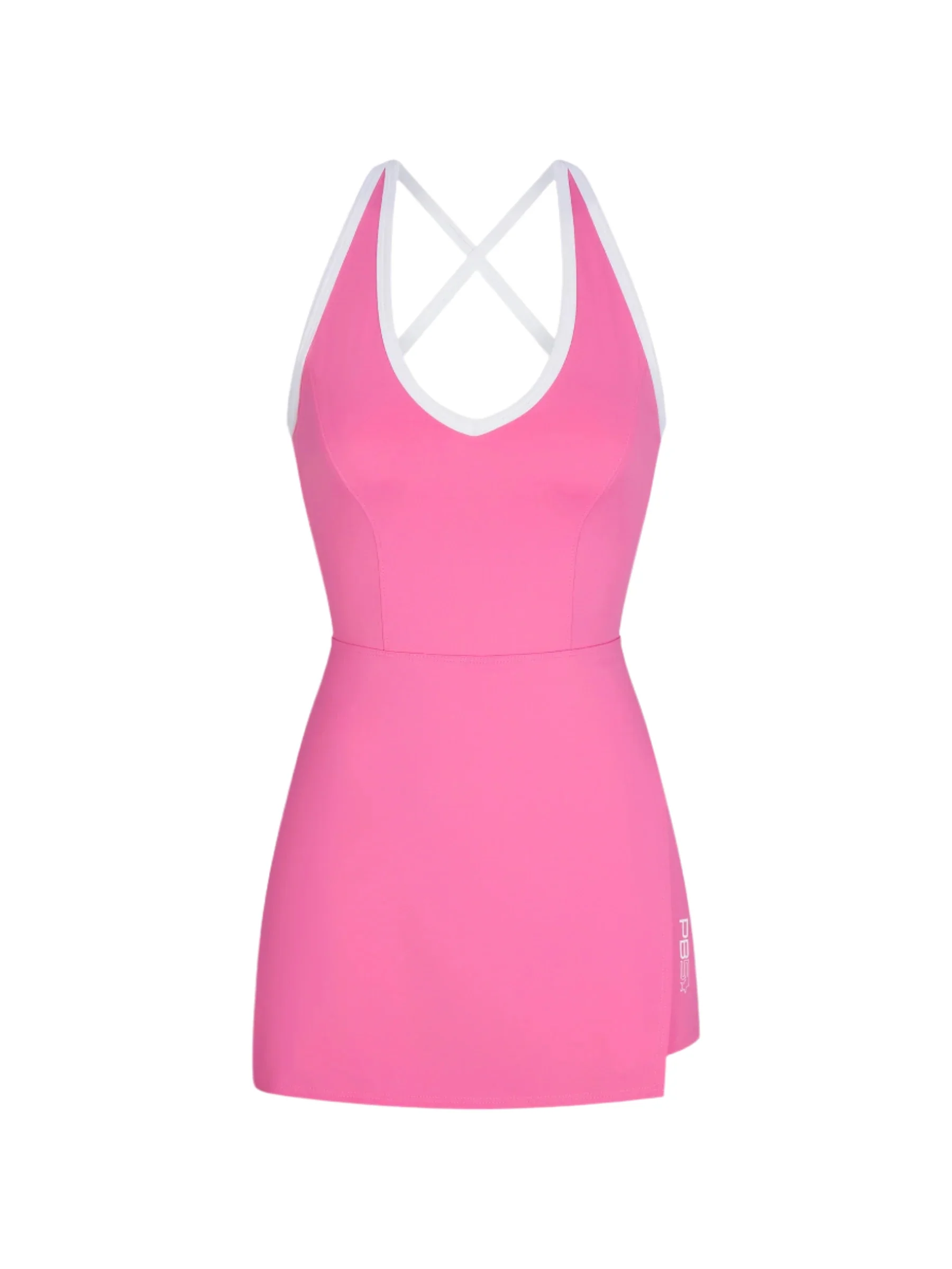 WOMEN'S PB5-STAR SIDE SPLIT COURT DRESS | PINK / WHITE - Image 3