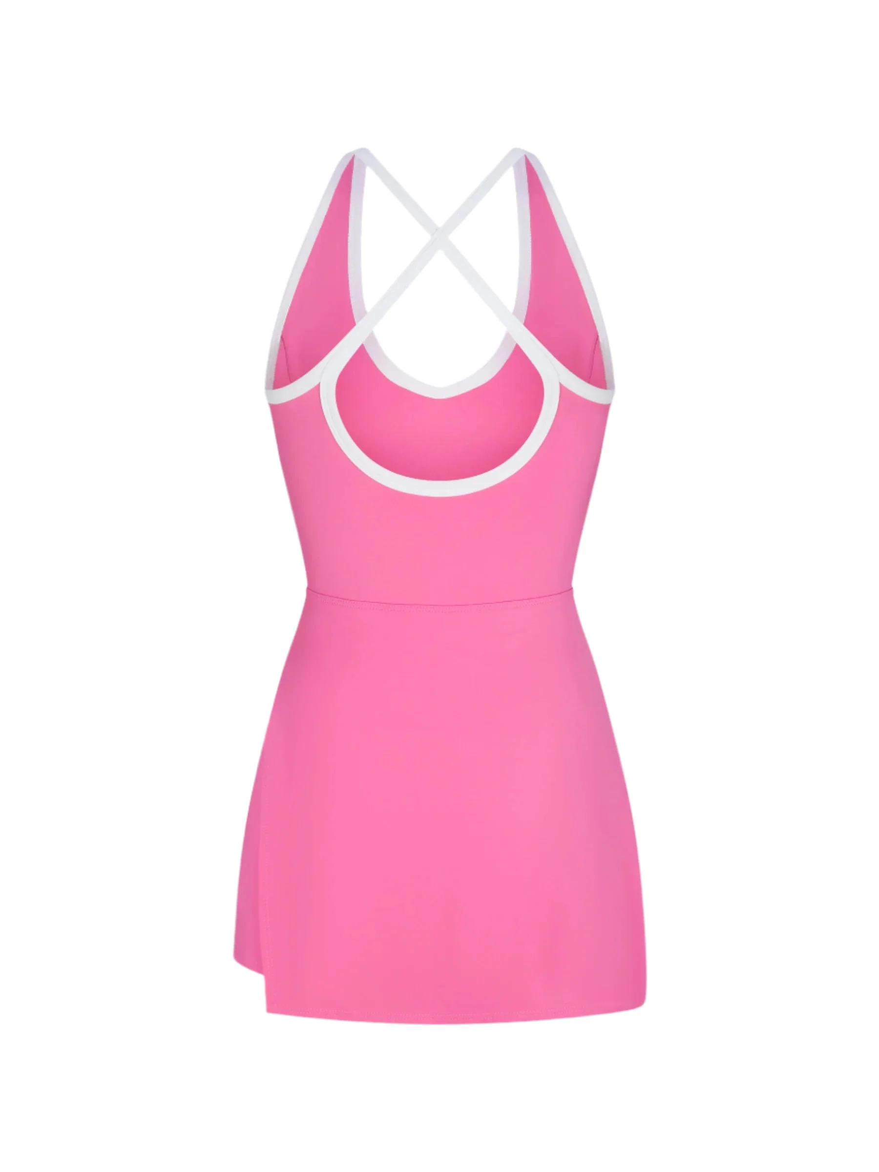 WOMEN'S PB5-STAR SIDE SPLIT COURT DRESS | PINK / WHITE - Image 4
