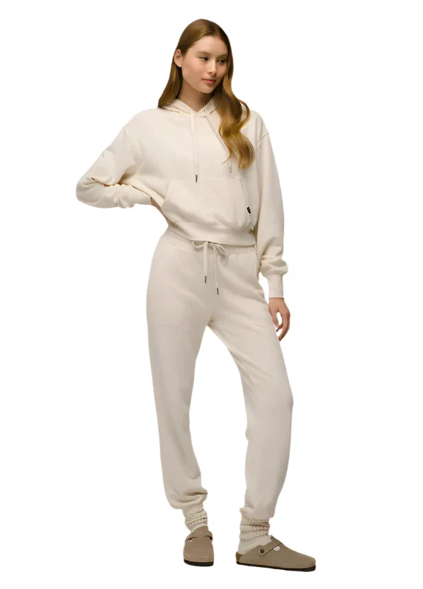 WOMEN'S PRANA COZY UP CROP HOODIE | CANVAS HEATHER - Image 5