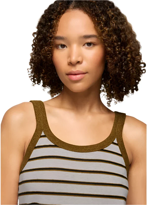 WOMEN'S PRANA COZY UP TANK | RETRO OLIVE STRIPE - Image 3