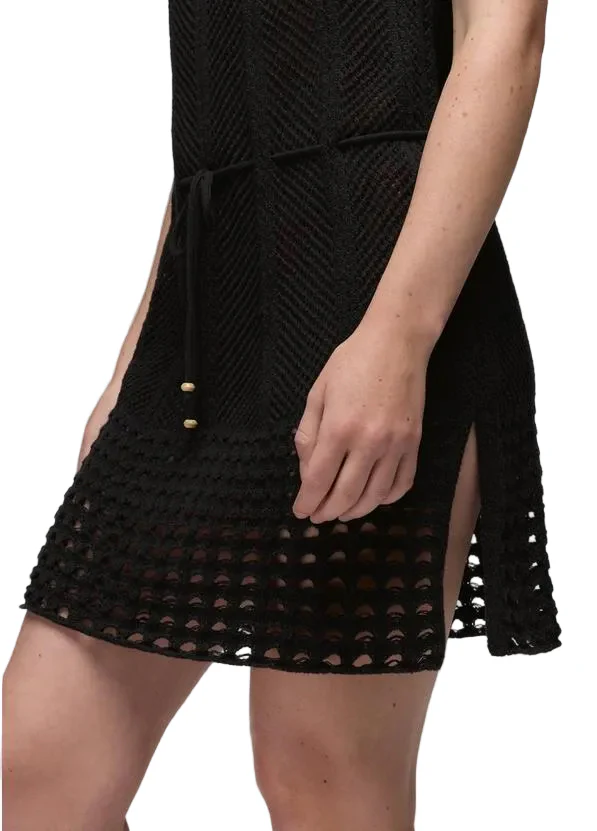 WOMEN'S PRANA CROCHET MINI DRESS | BLACK - Image 5