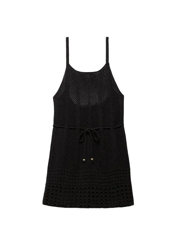 WOMEN'S PRANA CROCHET MINI DRESS | BLACK - Image 7