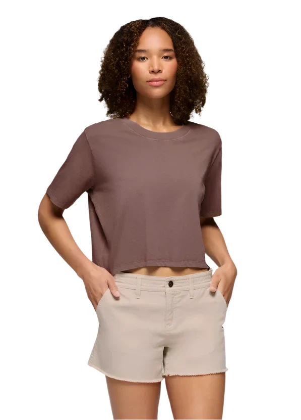 WOMEN'S PRANA EVERYDAY CROP TEE | CAROB