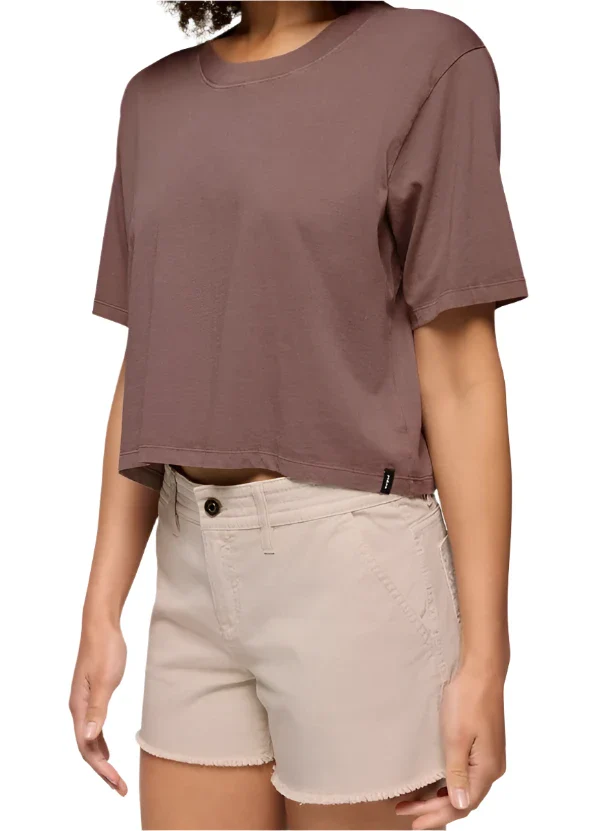 WOMEN'S PRANA EVERYDAY CROP TEE | CAROB - Image 3