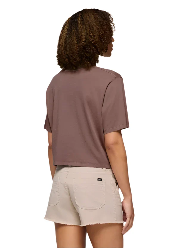 WOMEN'S PRANA EVERYDAY CROP TEE | CAROB - Image 4