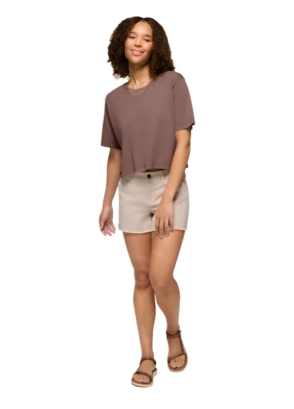 WOMEN'S PRANA EVERYDAY CROP TEE | CAROB - Image 5