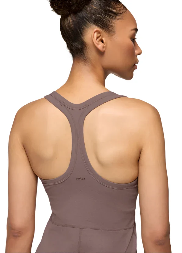 WOMEN'S PRANA HEAVANA RACERBACK MIDI DRESS | CAROB HEATHER - Image 3