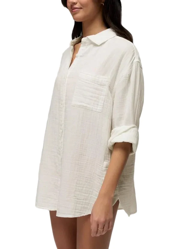WOMEN'S PRANA HIDEAWAYS BUTTON DOWN TOP | ALBA - Image 4