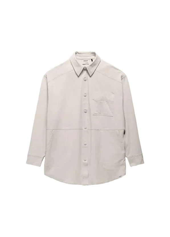 WOMEN'S PRANA RAILAY OVERSIZED BUTTON DOWN | ALMOND - Image 6