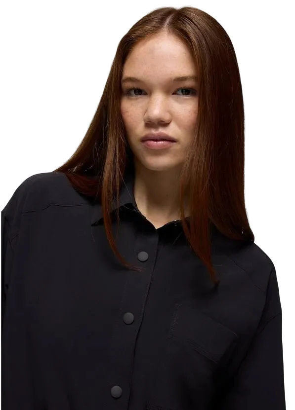 WOMEN'S PRANA RAILAY OVERSIZED BUTTON DOWN | BLACK - Image 3