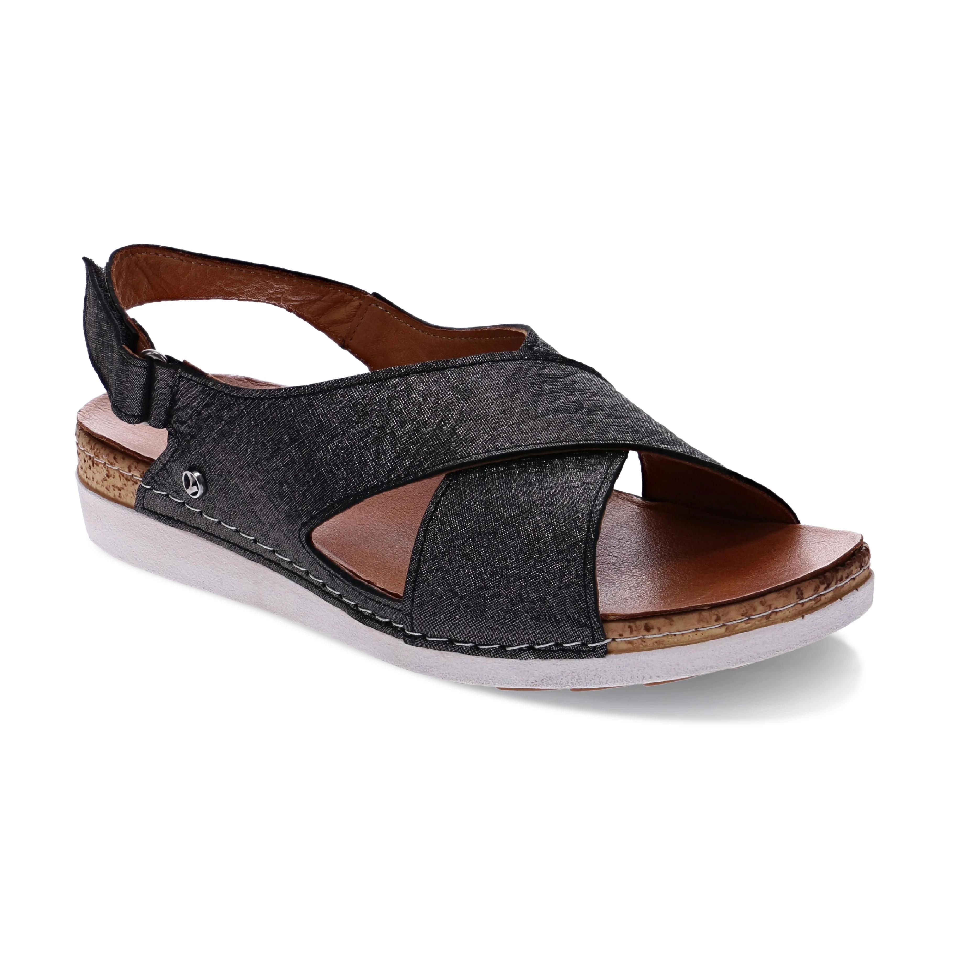 WOMEN'S REVERE COTTESLOE SANDAL | BLACK LINEN - Image 3