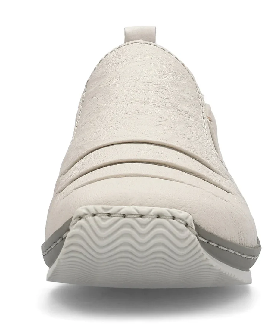 WOMEN'S RIEKER CELIA 89 LEATHER SLIP-ON | BEIGE - Image 4