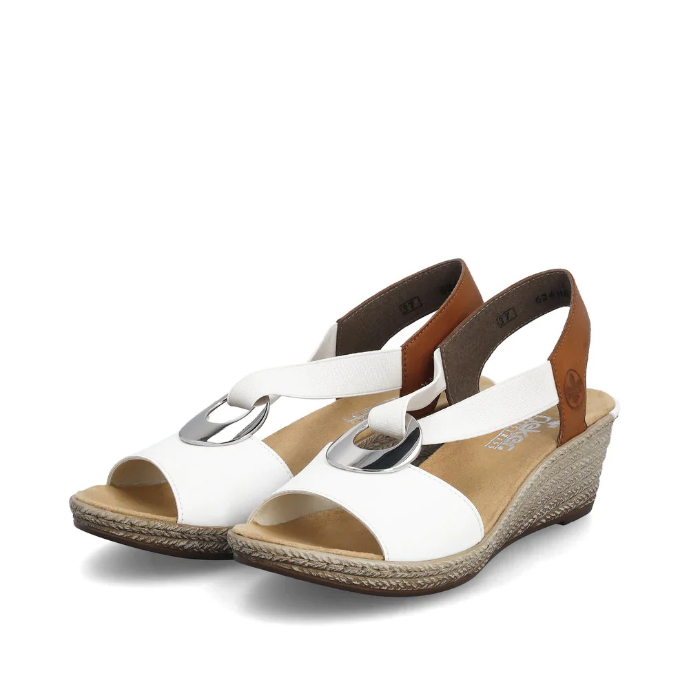WOMEN'S RIEKER FANNI H6 WEDGE | WHITE / CAYENNE - Image 7