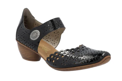 WOMEN'S RIEKER MIRJAM 53 | NERO / BLACK PATENT - Image 3