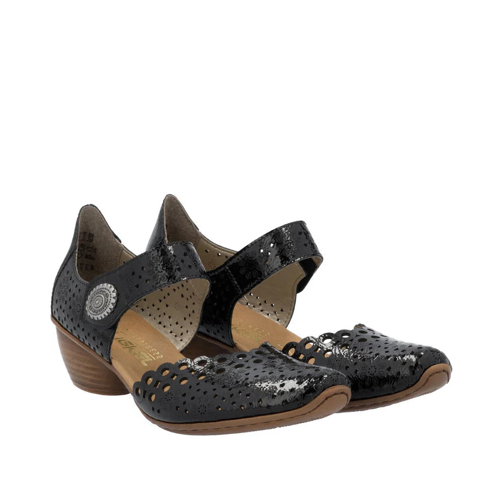 WOMEN'S RIEKER MIRJAM 53 | NERO / BLACK PATENT - Image 8