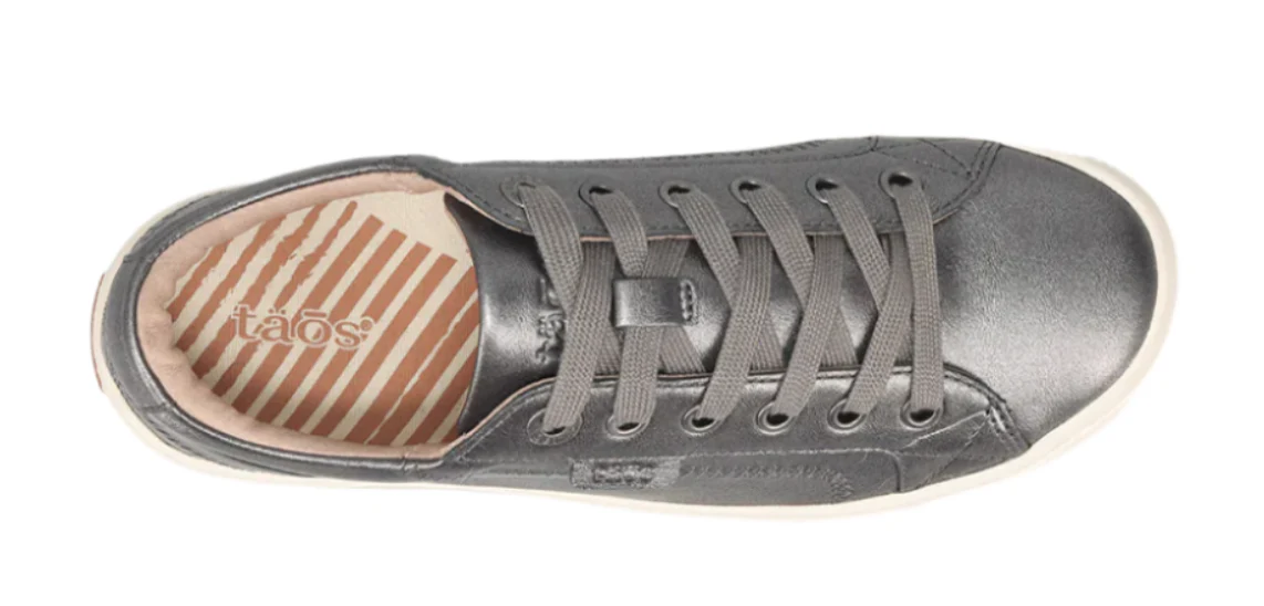 WOMEN'S TAOS PLIM SOUL LUX SNEAKER | PEWTER LEATHER - Image 6