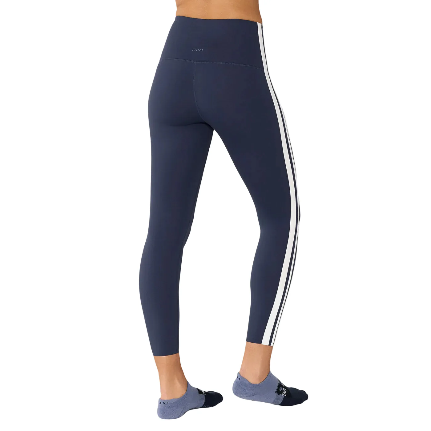 WOMEN'S TAVI HIGH WAISTED 7/8 STRIPE TIGHT | NAVY COCONUT - Image 2