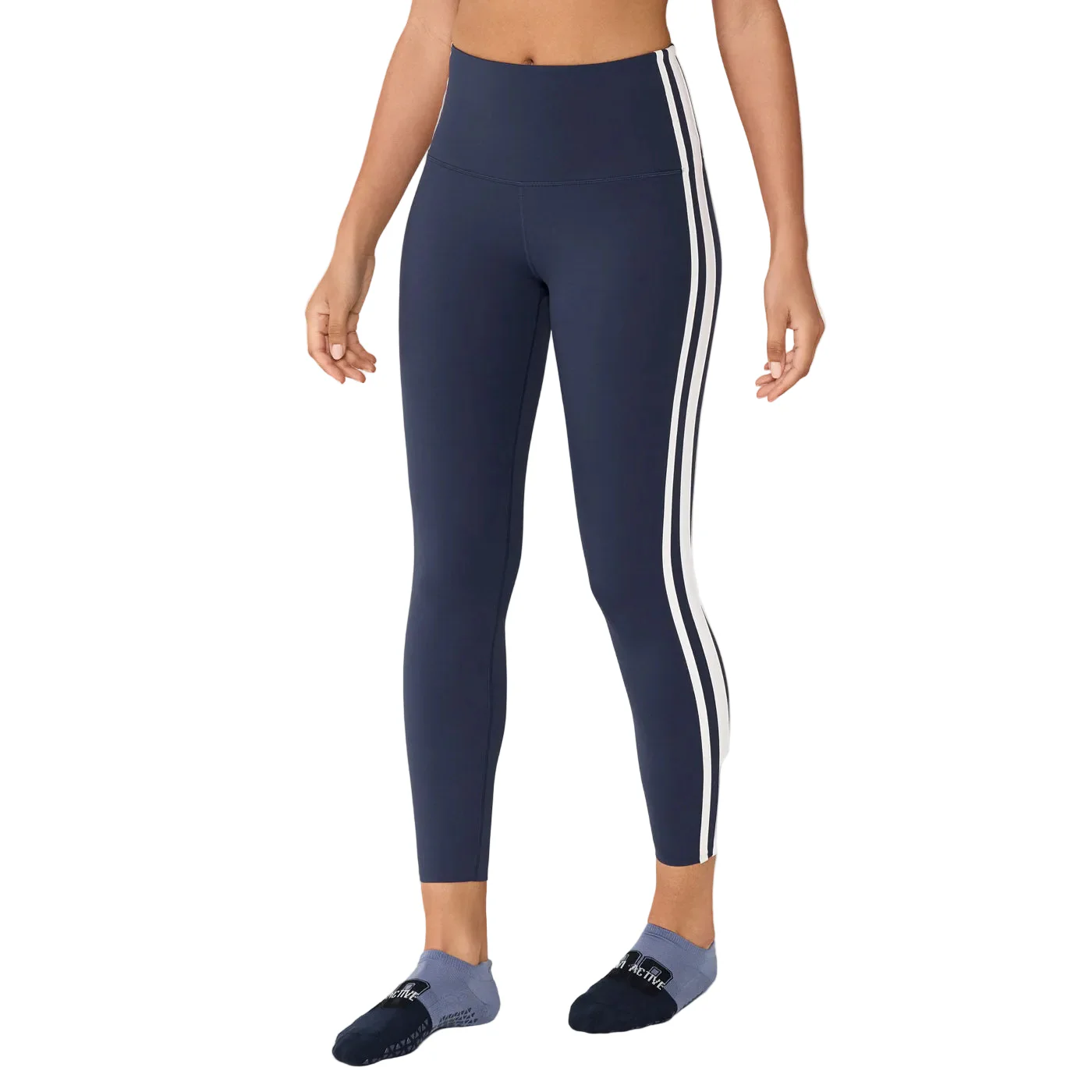 WOMEN'S TAVI HIGH WAISTED 7/8 STRIPE TIGHT | NAVY COCONUT - Image 6