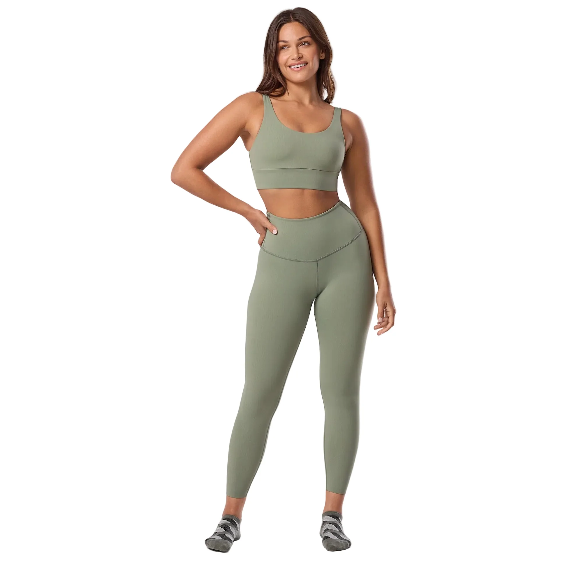WOMEN'S TAVI HIGH WAISTED POCKET 7/8 PANTS | LEAF - Image 2
