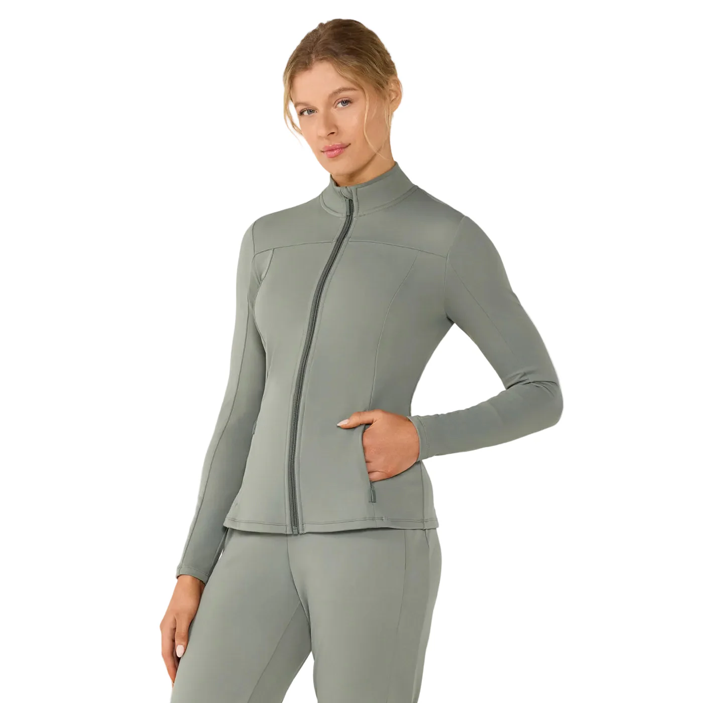 WOMEN'S TAVI MOCK NECK FULL ZIP JACKET | LEAF - Image 3