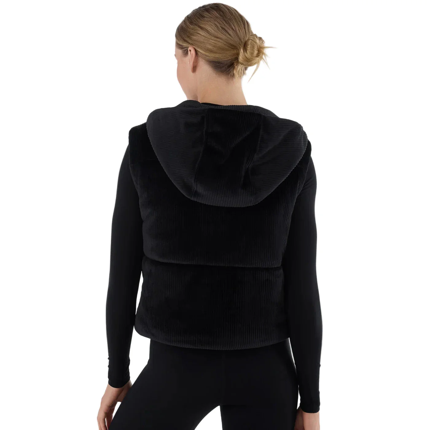 WOMEN'S TAVI RIBBED VELOUR PUFFER VEST | EBONY - Image 5