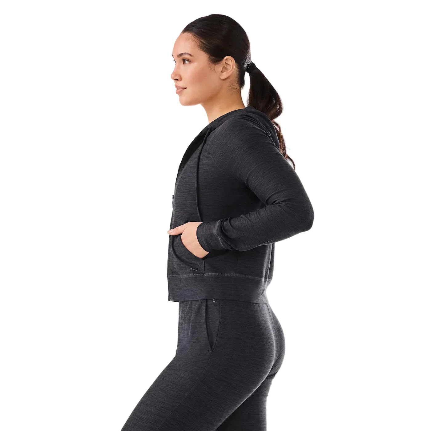 WOMEN'S TAVI SOFTTEC ZIP HOODIE | MIDNIGHT MELANGE SPACE DYE - Image 4