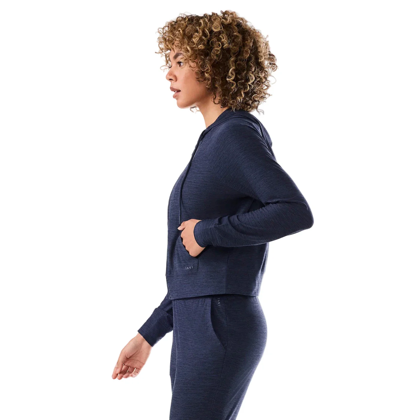 WOMEN'S TAVI SOFTTEC ZIP HOODIE | NAVY SPACE DYE - Image 3