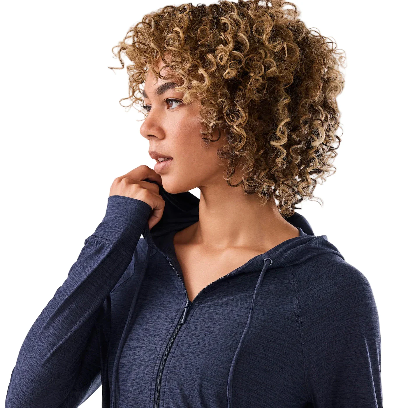 WOMEN'S TAVI SOFTTEC ZIP HOODIE | NAVY SPACE DYE - Image 4