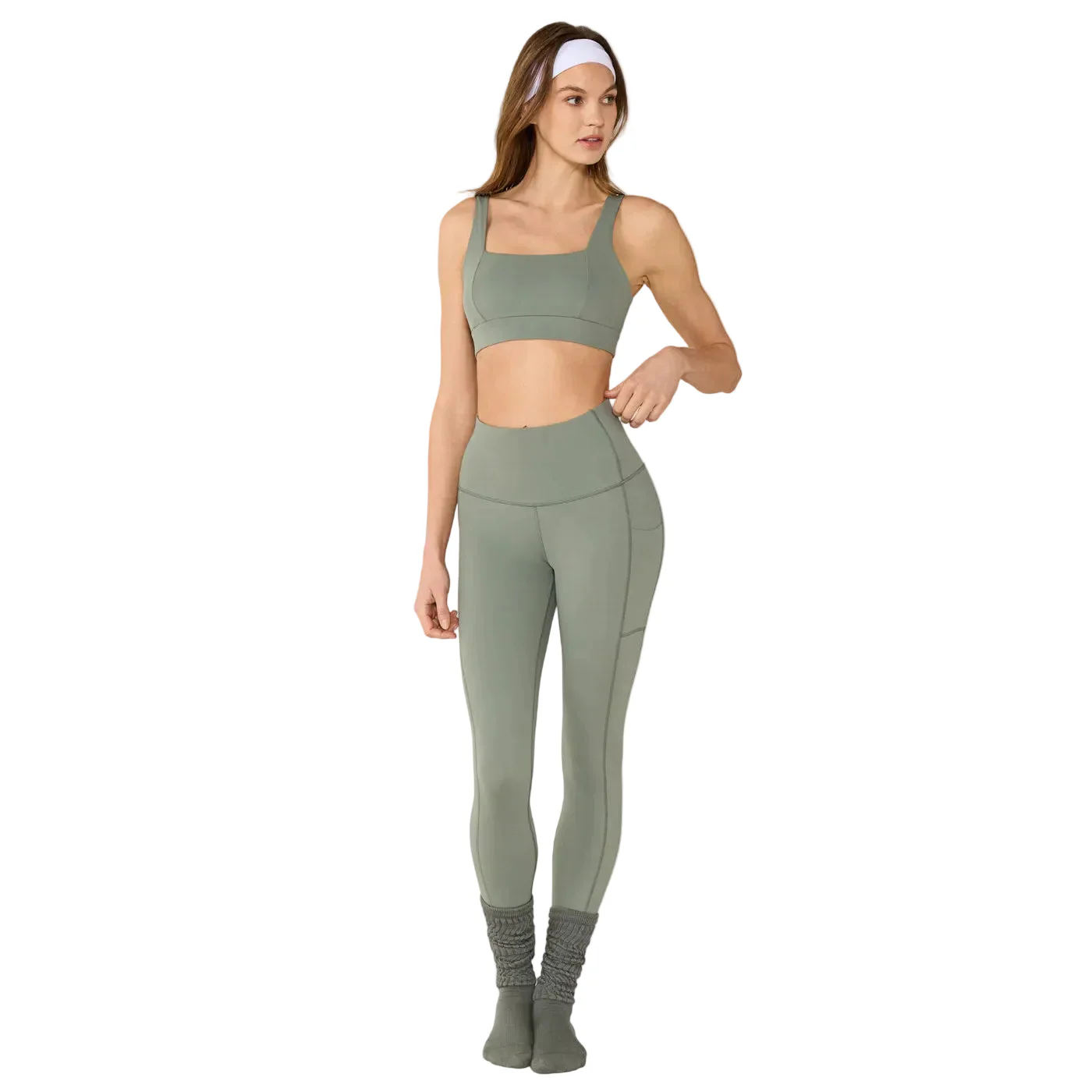 WOMEN'S TAVI SQUARE NECK BRA |  LEAF - Image 2