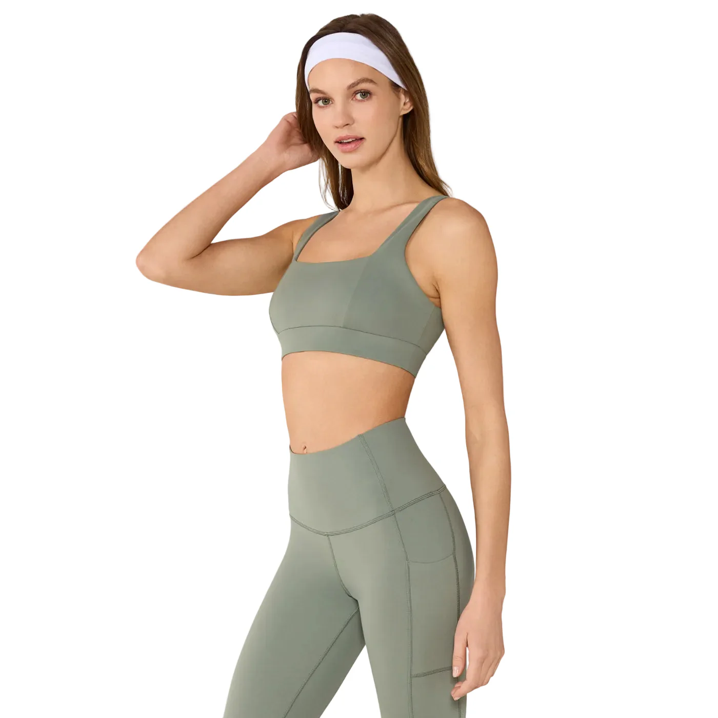 WOMEN'S TAVI SQUARE NECK BRA |  LEAF - Image 4
